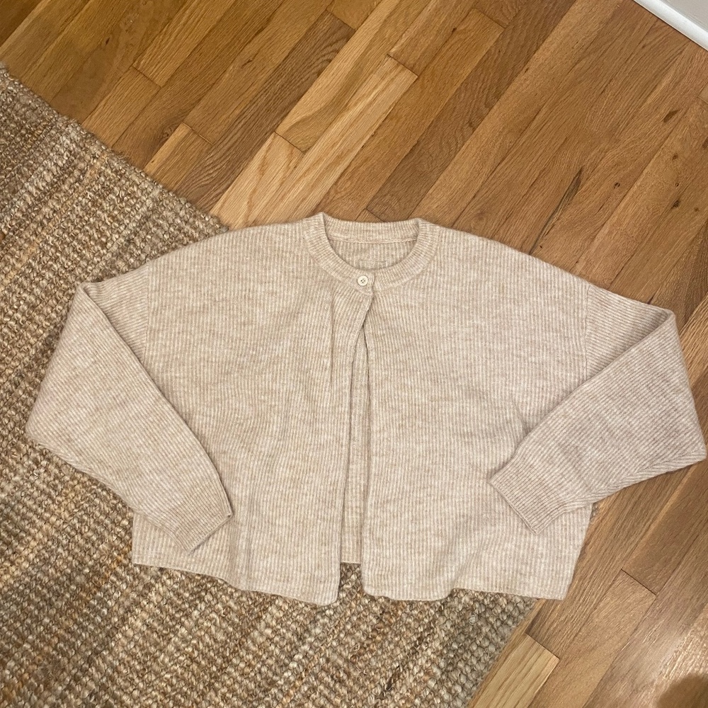 Daily Drills Cream Single-Button Cardigan